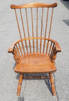 Poltrona Windsor con schienale a pettine in acero di Baumritter degli anni '50