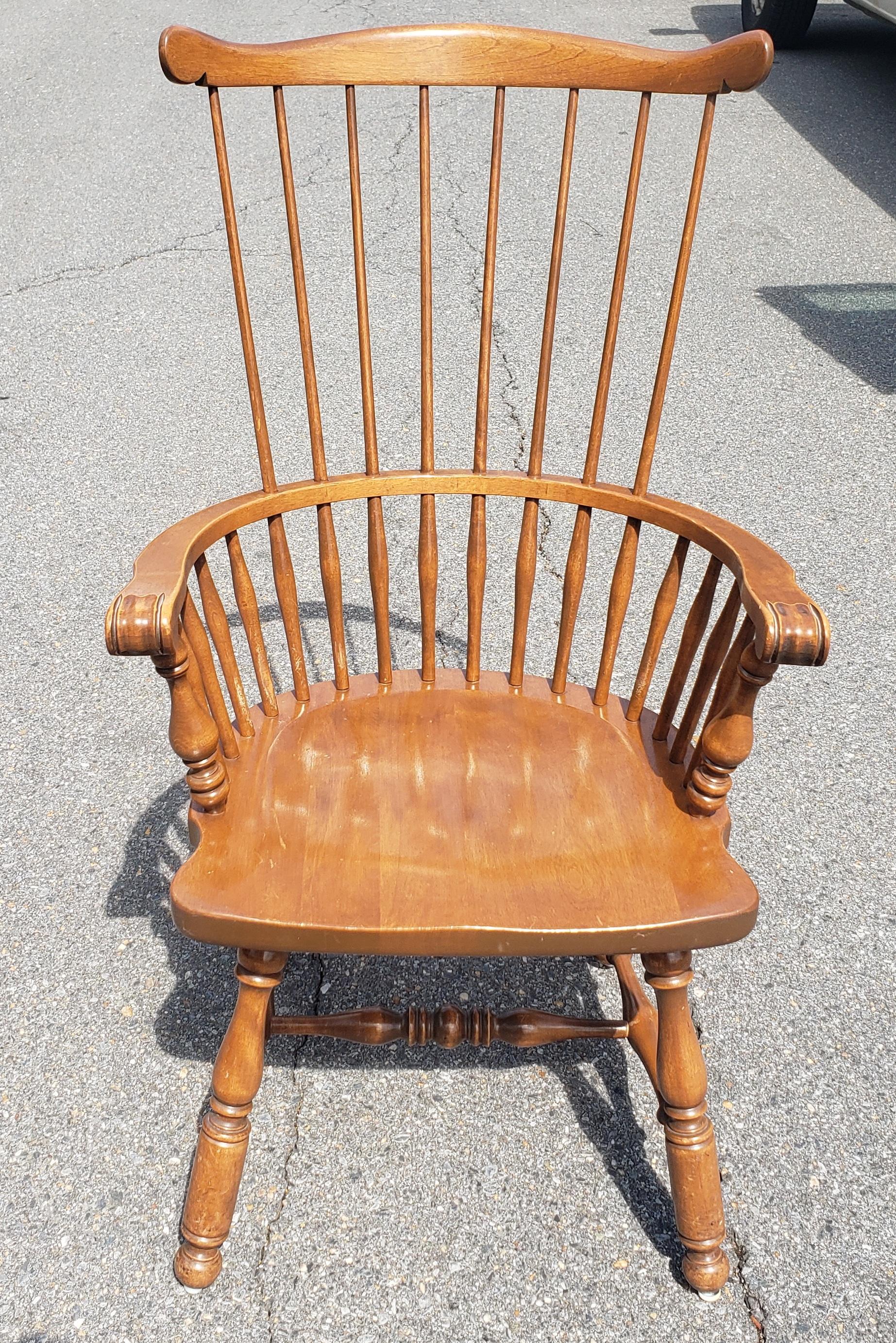 American 1950s Baumritter Maple Comb Back Windsor Armchair  For Sale