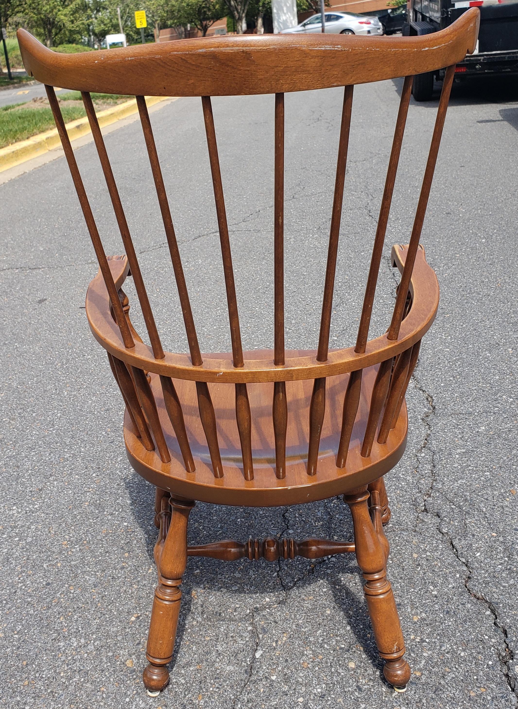 Stained 1950s Baumritter Maple Comb Back Windsor Armchair  For Sale