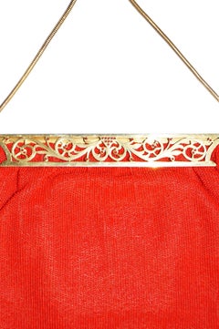 1950s Eugene Elias French Beaded Evening Bag w Gold Floral Scroll Detai