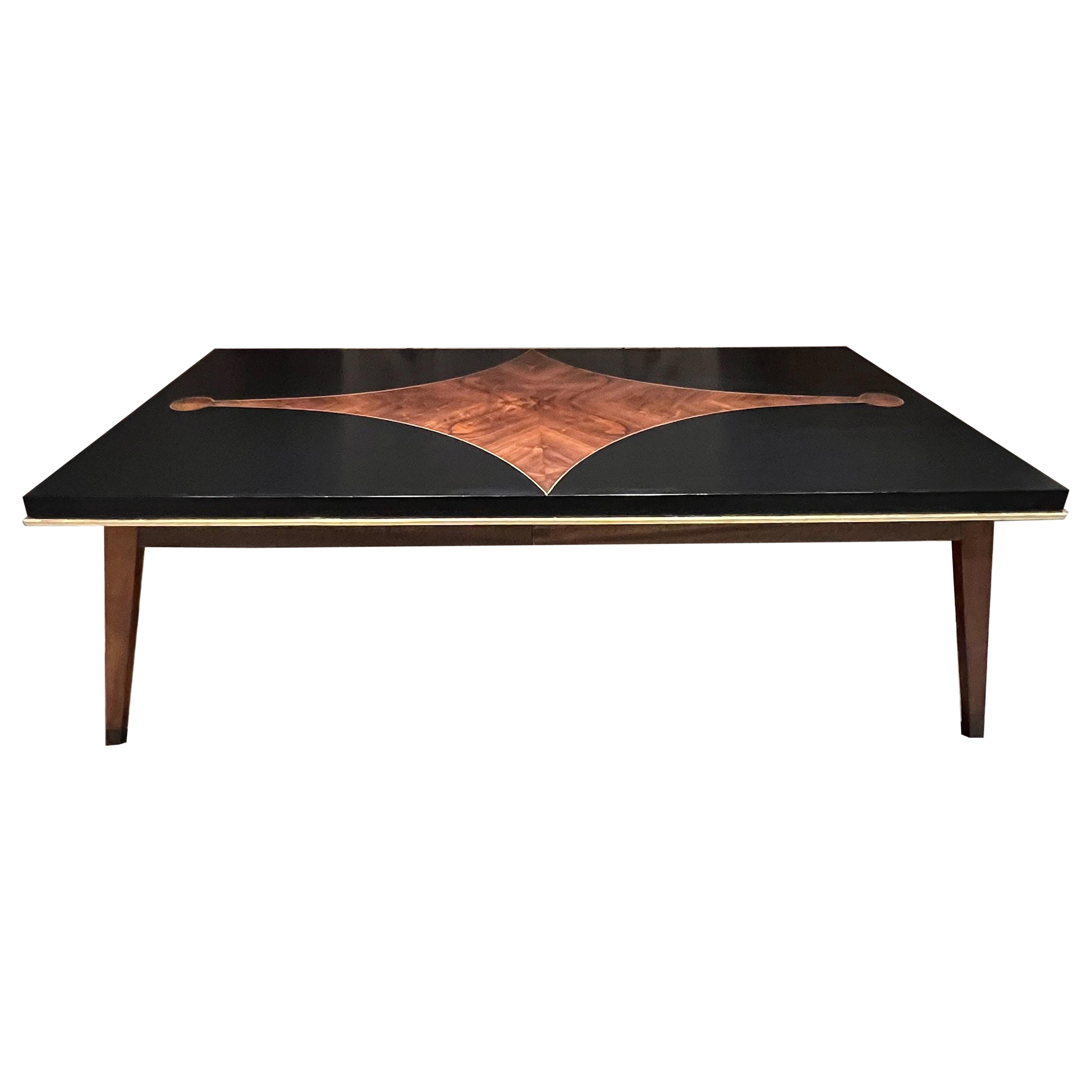 1950s Eugenio Escudero Black Mahogany Dining Table Mexico City