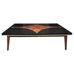 1950s Eugenio Escudero Black Mahogany Dining Table Mexico City