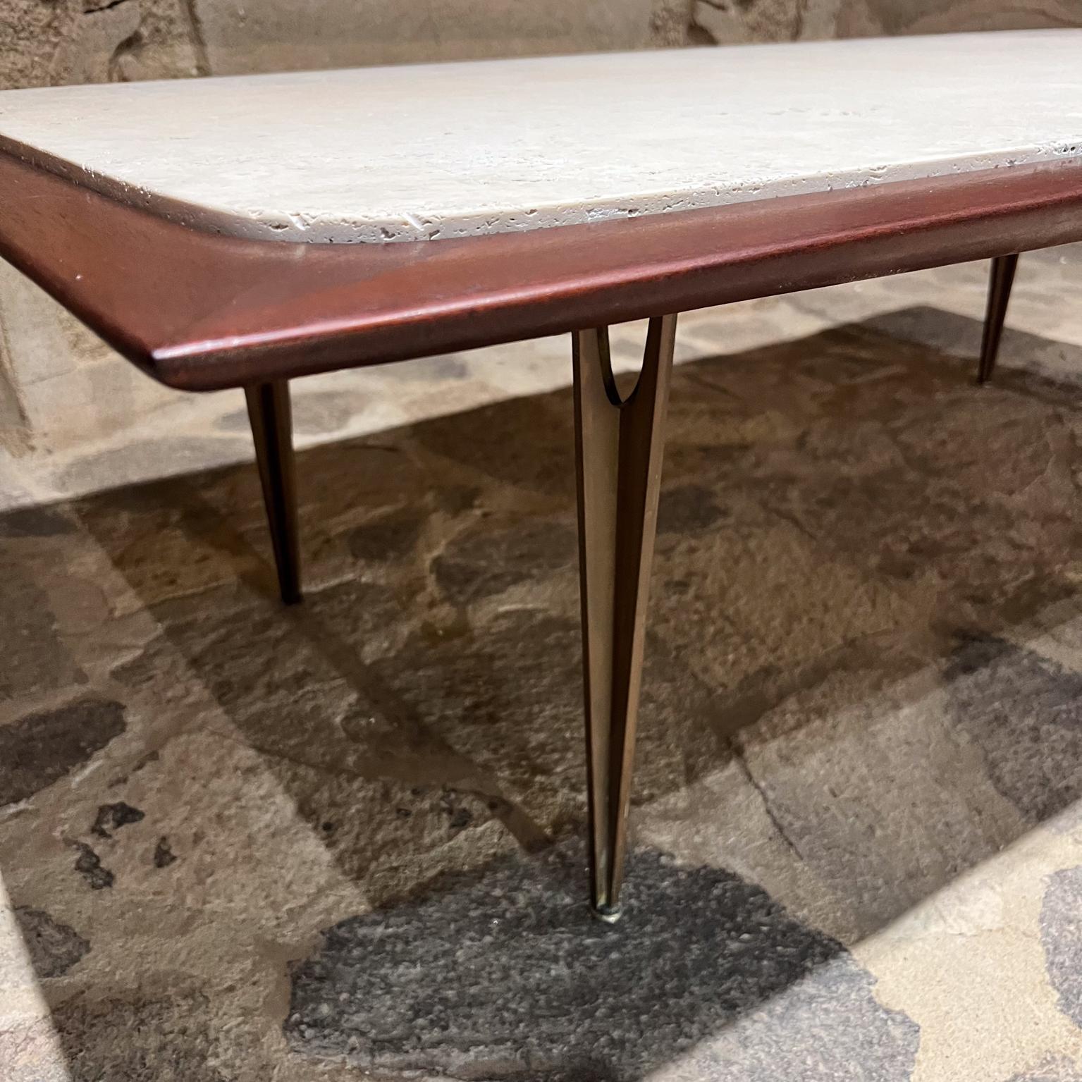 1950s Table à café Eugenio Escudero Acajou Marbre Bronze en vente 4