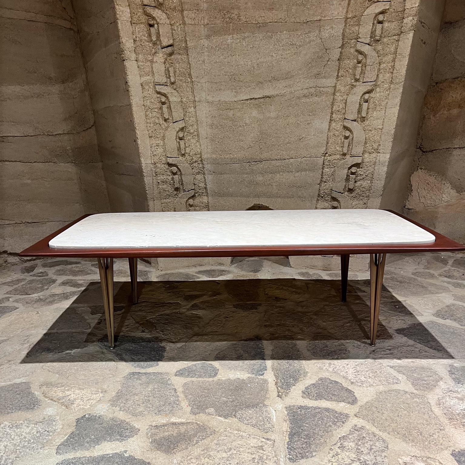 1950s Table à café Eugenio Escudero Acajou Marbre Bronze en vente 6