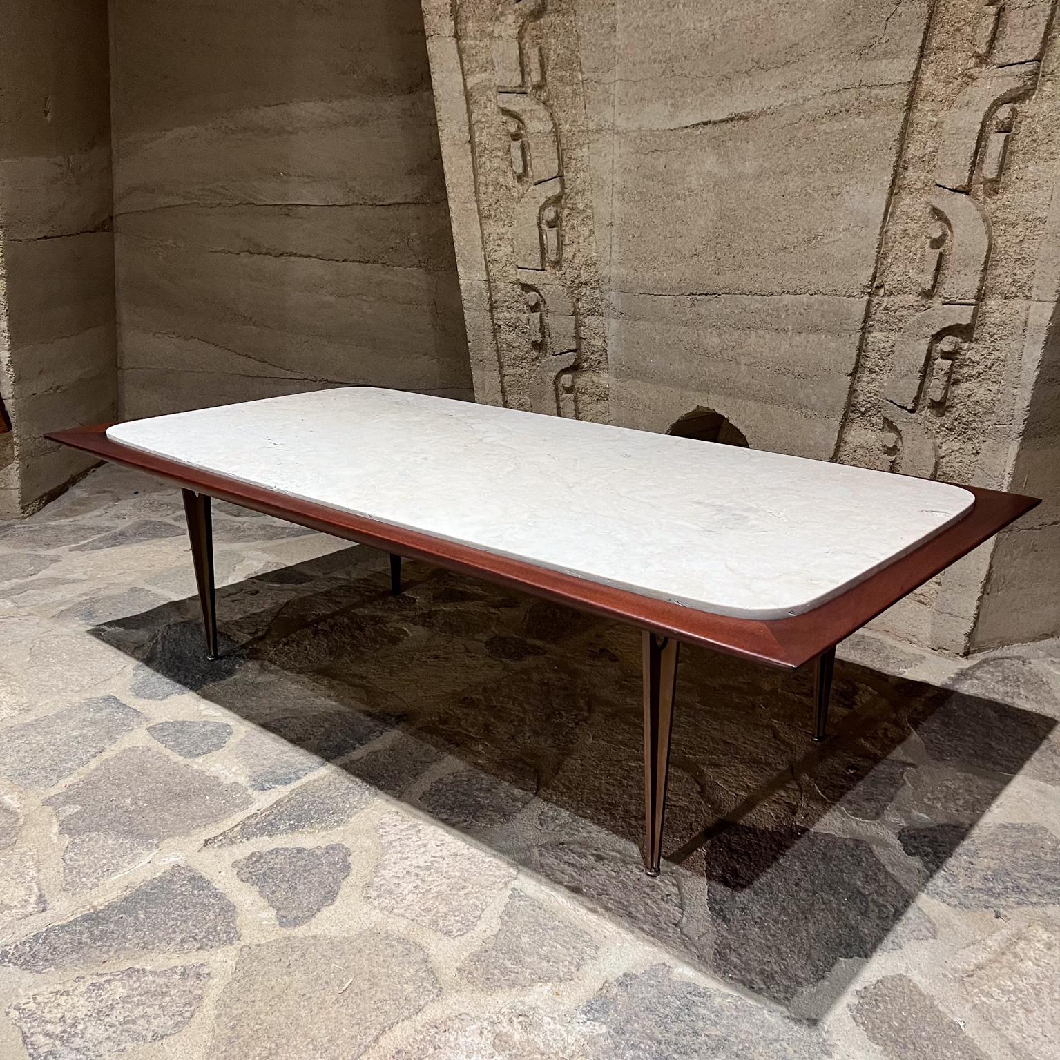1950s Table à café Eugenio Escudero Acajou Marbre Bronze Bon état - En vente à Chula Vista, CA