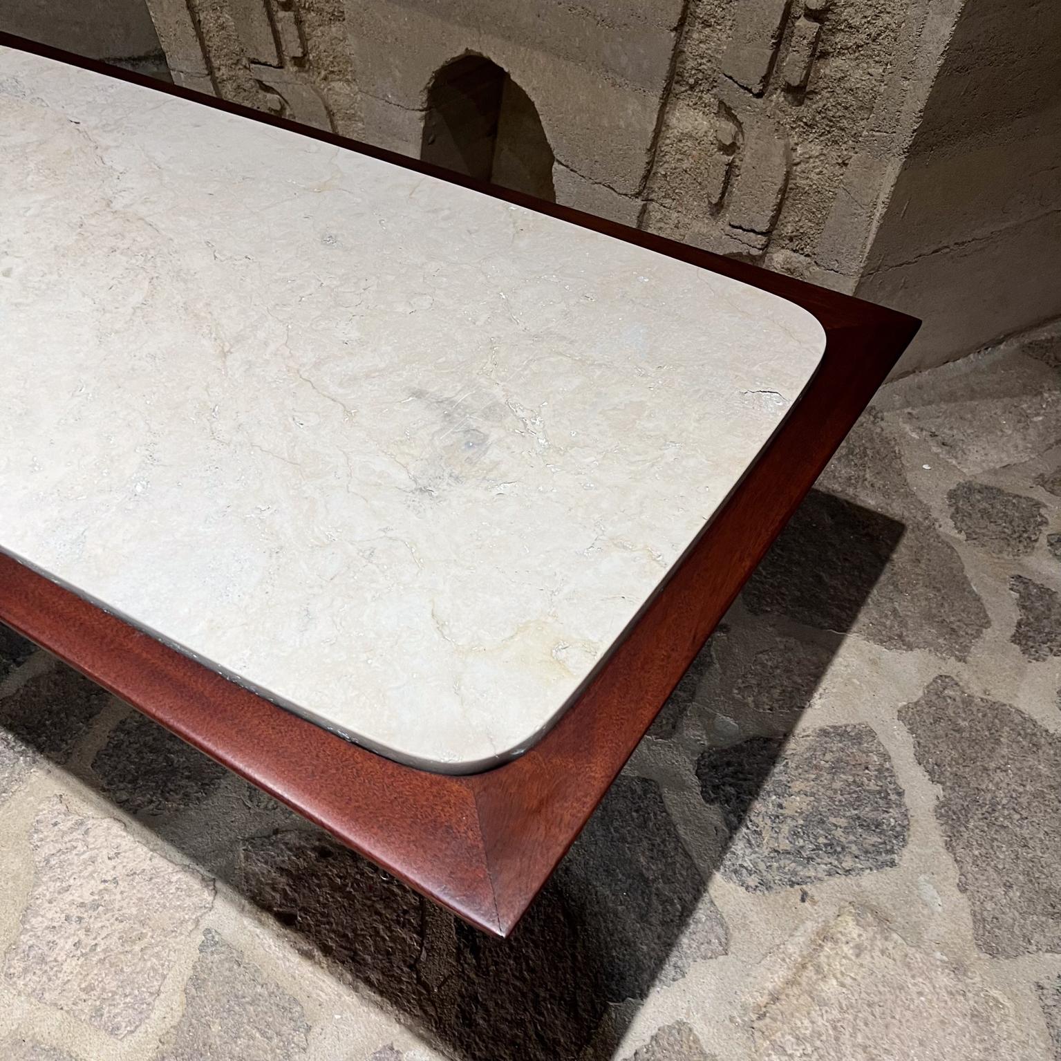 Laiton 1950s Table à café Eugenio Escudero Acajou Marbre Bronze en vente
