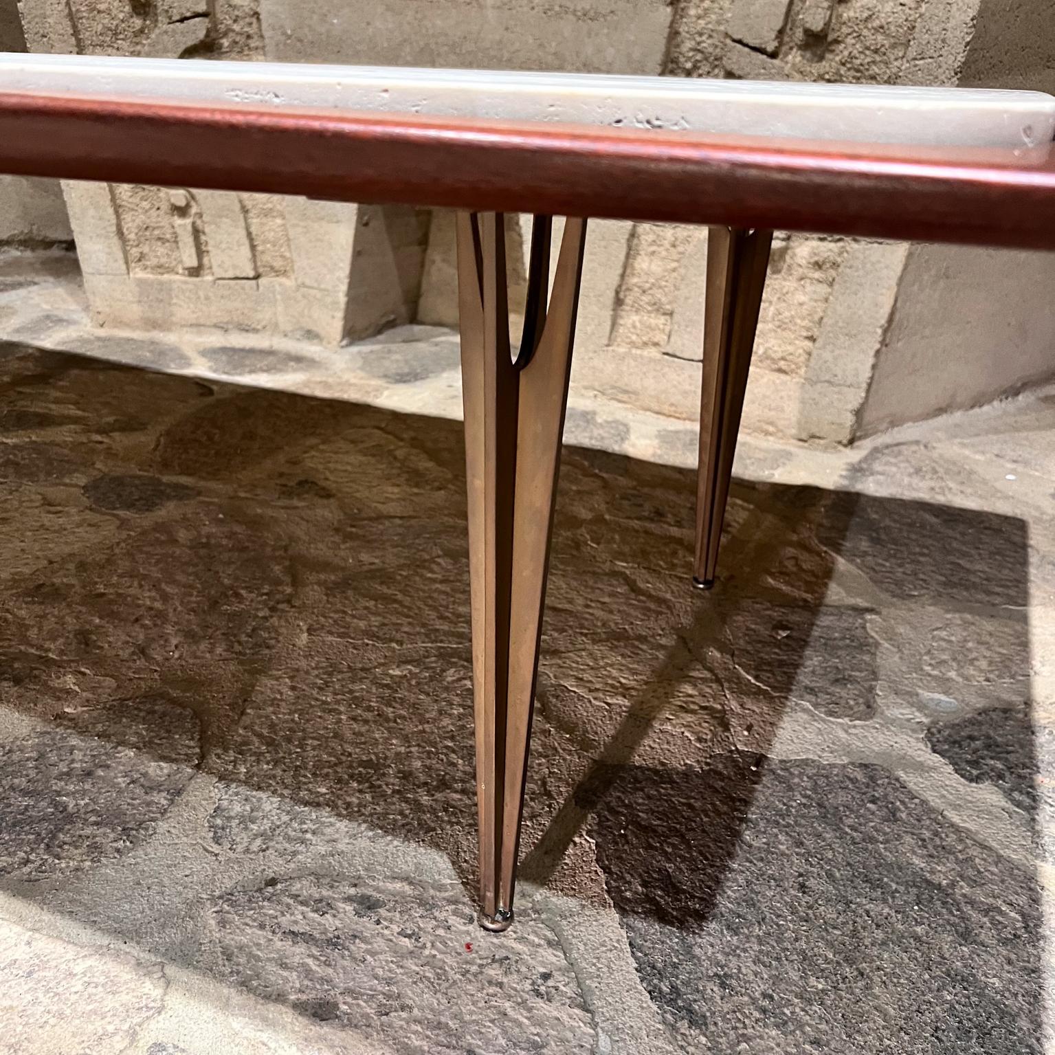 1950s Table à café Eugenio Escudero Acajou Marbre Bronze en vente 1