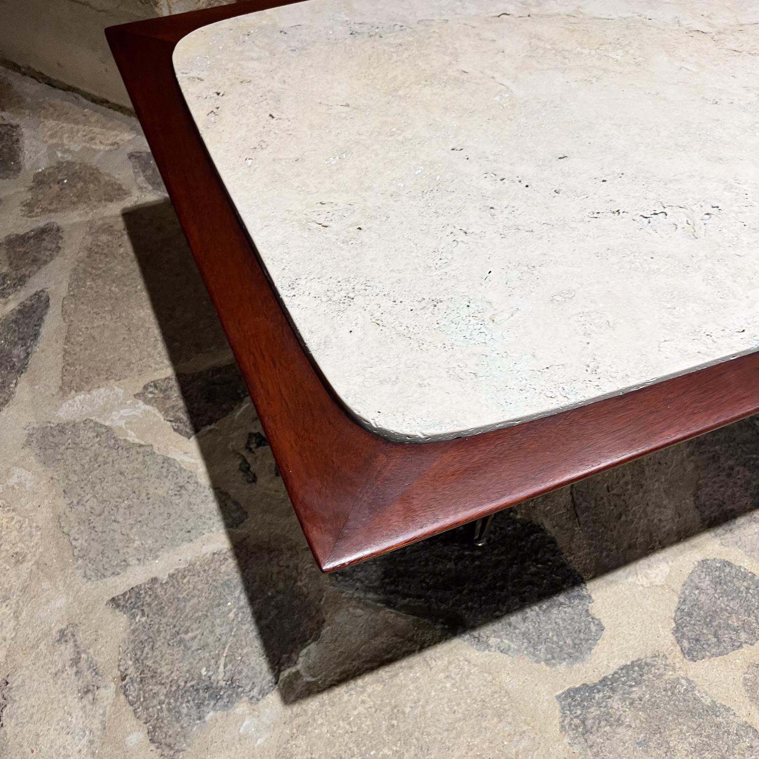 1950s Table à café Eugenio Escudero Acajou Marbre Bronze en vente 2