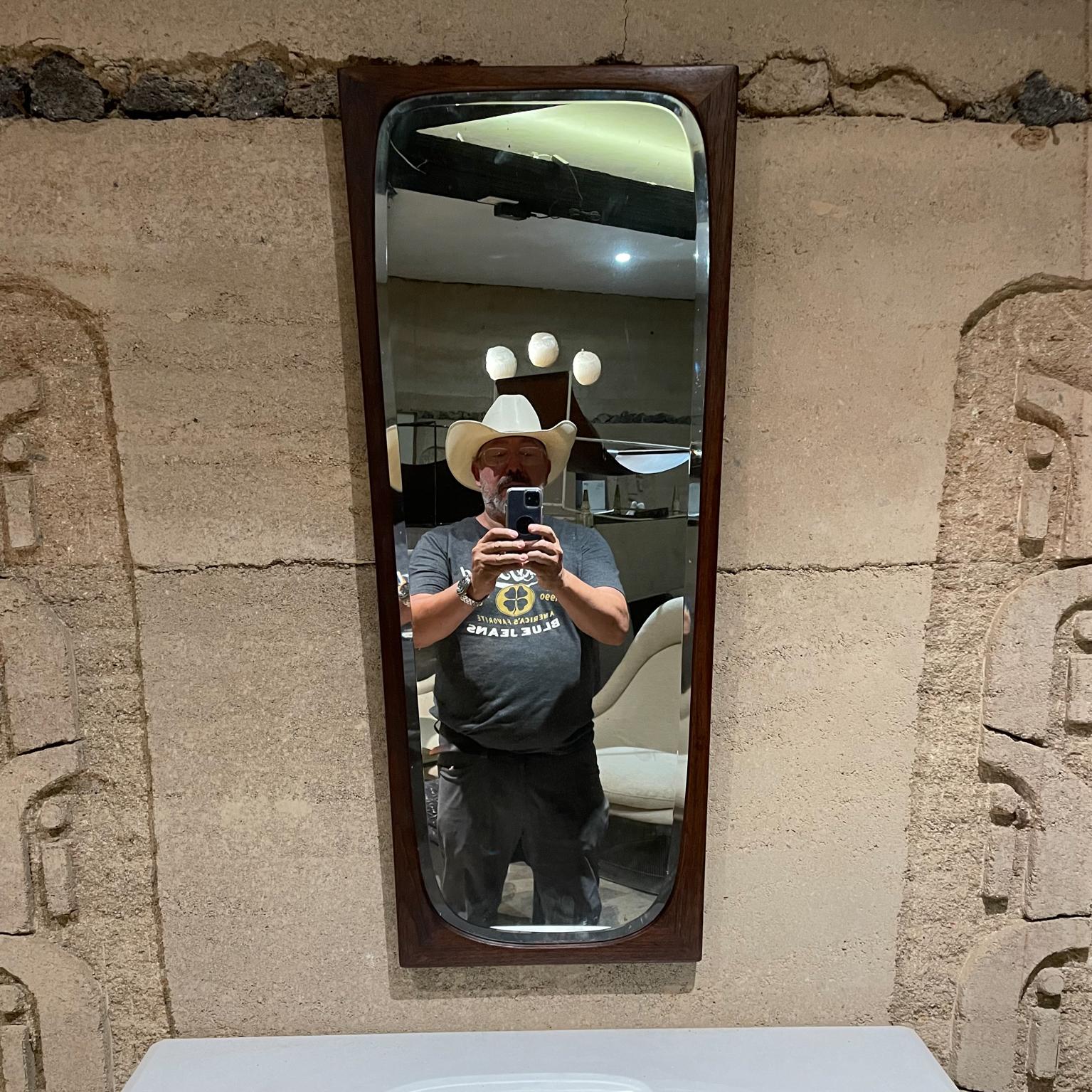 1950 Eugenio Escudero Espejo de pared Caoba Ciudad de México Moderno de mediados de siglo
