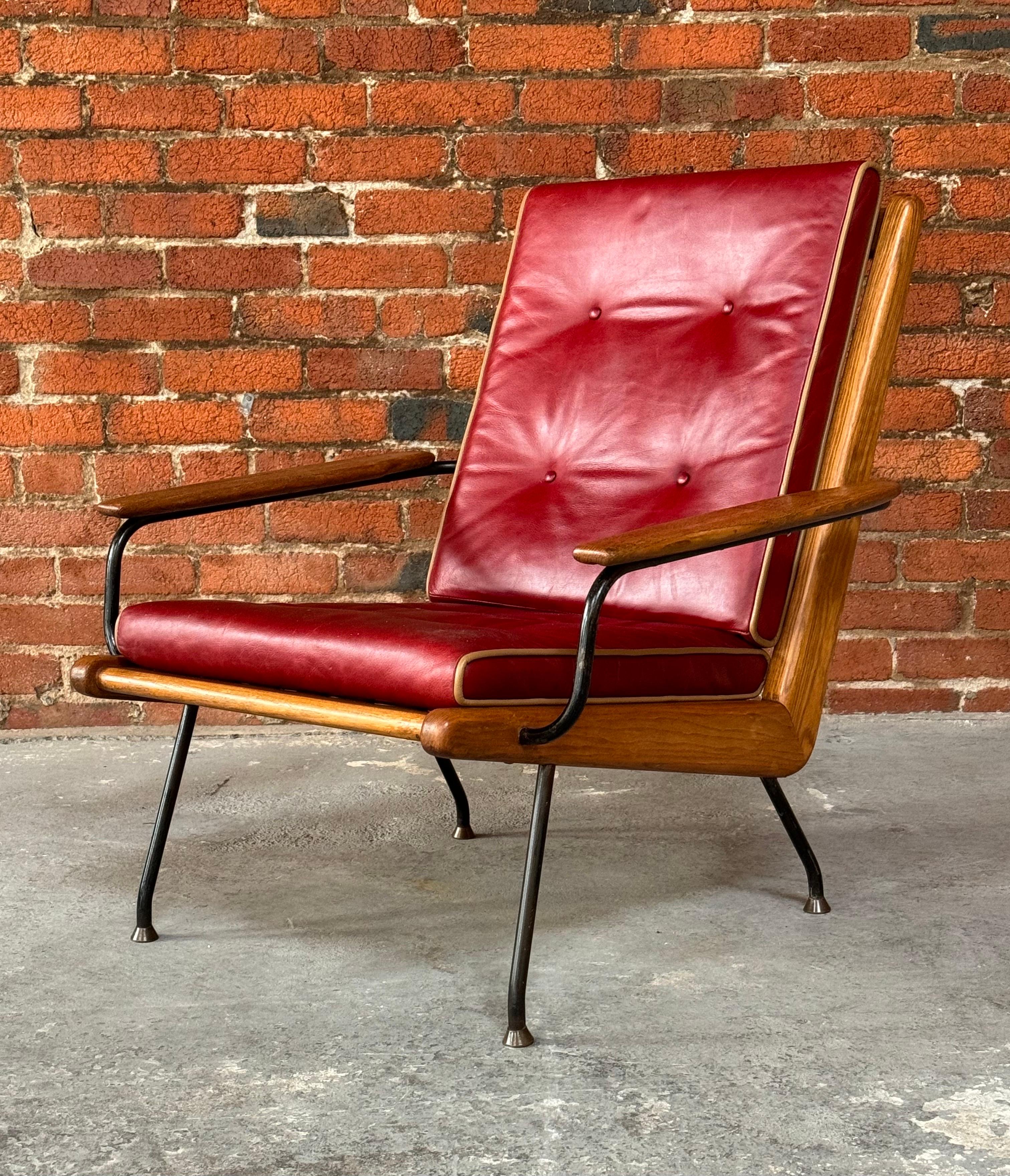 Mid-Century Modern 1950s European Armchair in the style of Jean Prouve For Sale