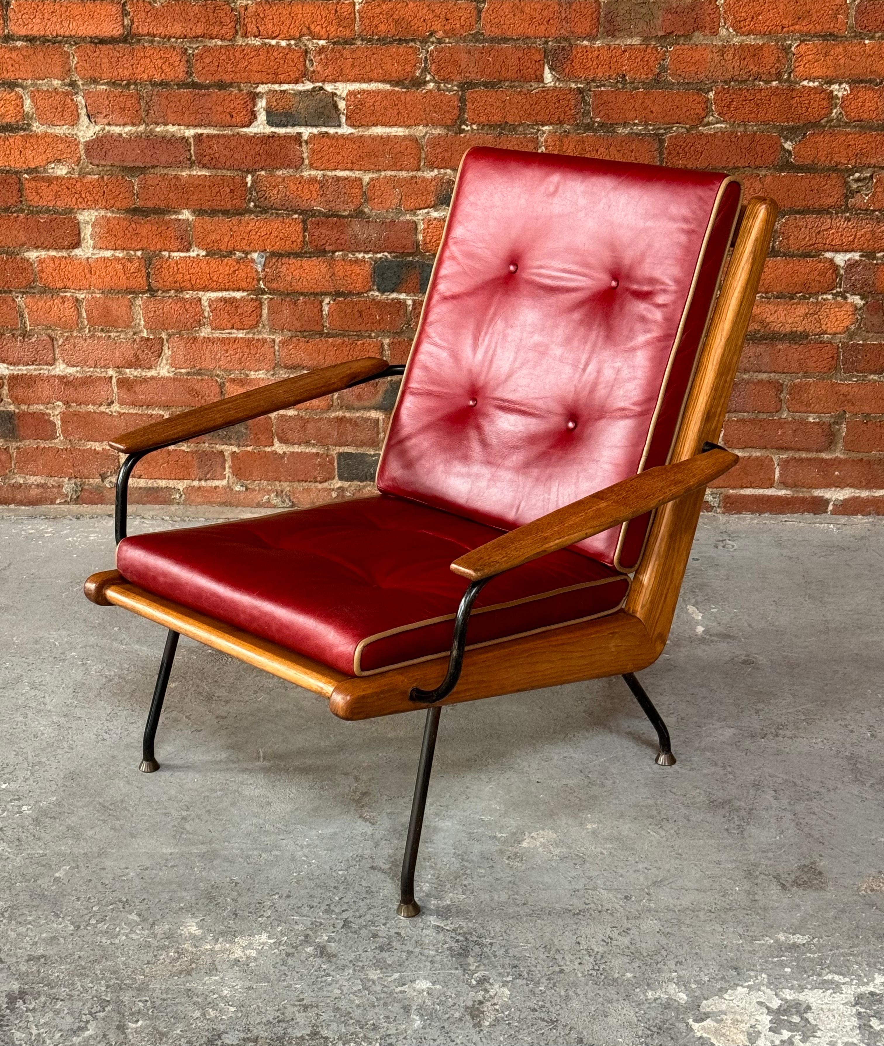 French 1950s European Armchair in the style of Jean Prouve For Sale
