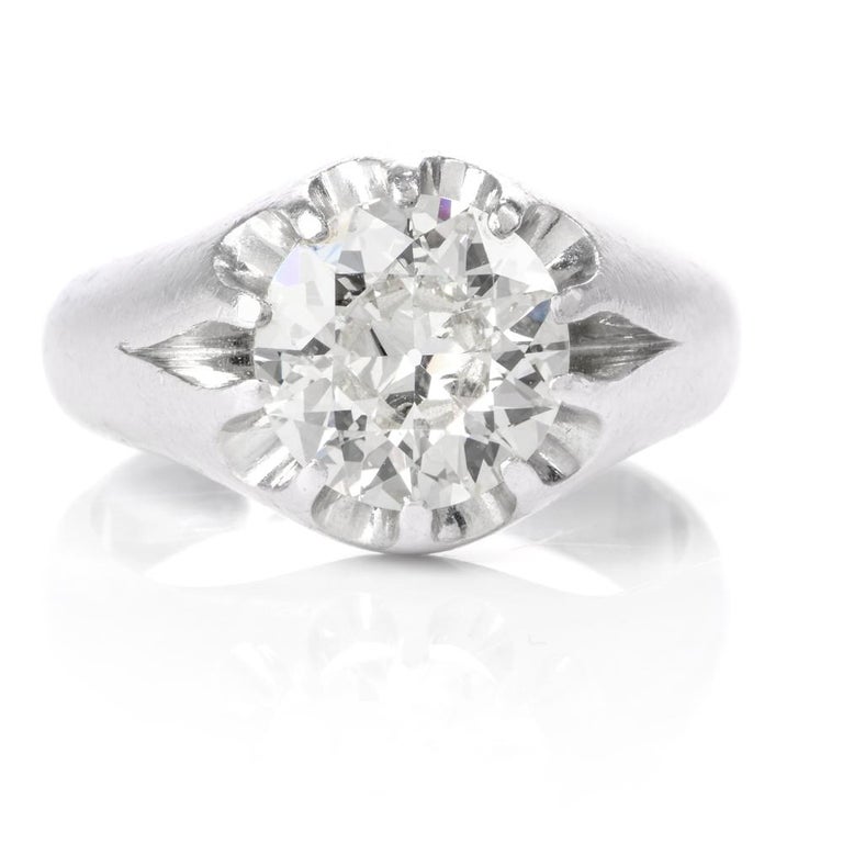1950s European Diamond Men’s Platinum Gypsy Ring at 1stDibs gypsy
