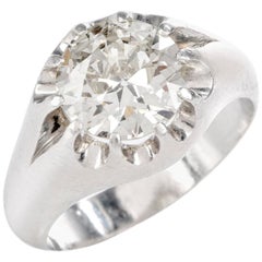 1950s European Diamond Men’s Platinum Gypsy Ring