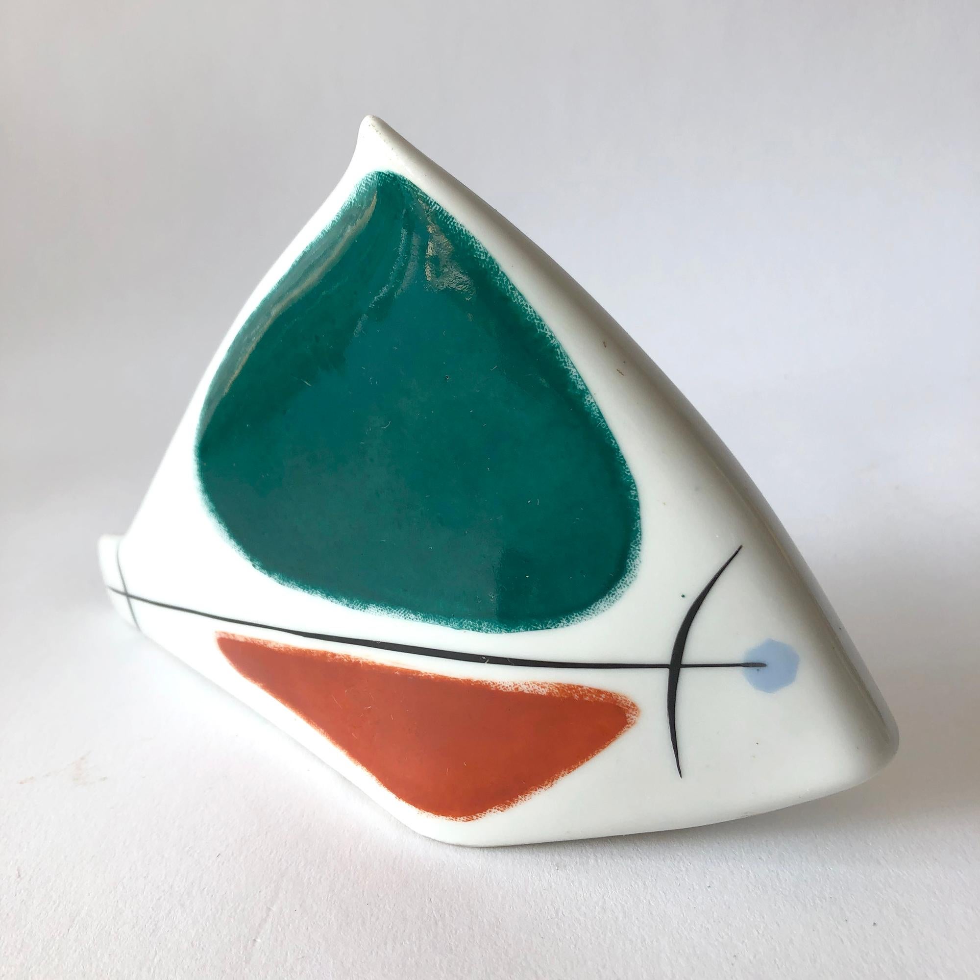 Mid-Century Modern 1950s European Modernist Porcelain Fish Sculpture