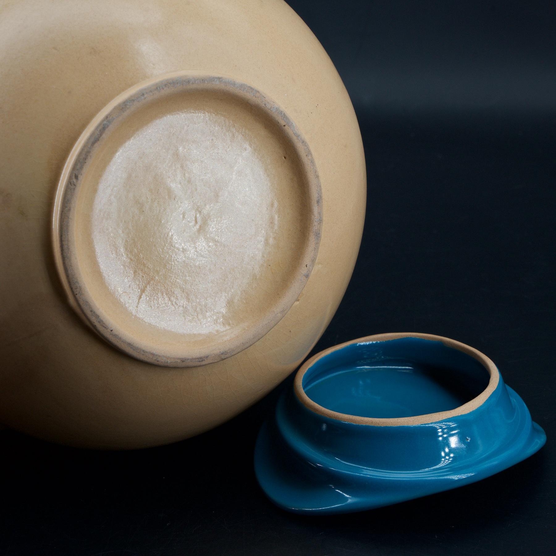 Molded Rare 1950s Eva Zeisel Stoneware Bird Teapot Mid-Century Figural Vessel For Sale