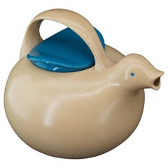 Rara teiera per uccelli in gres di Eva Zeisel del 1950 Vaso figurato di metà secolo