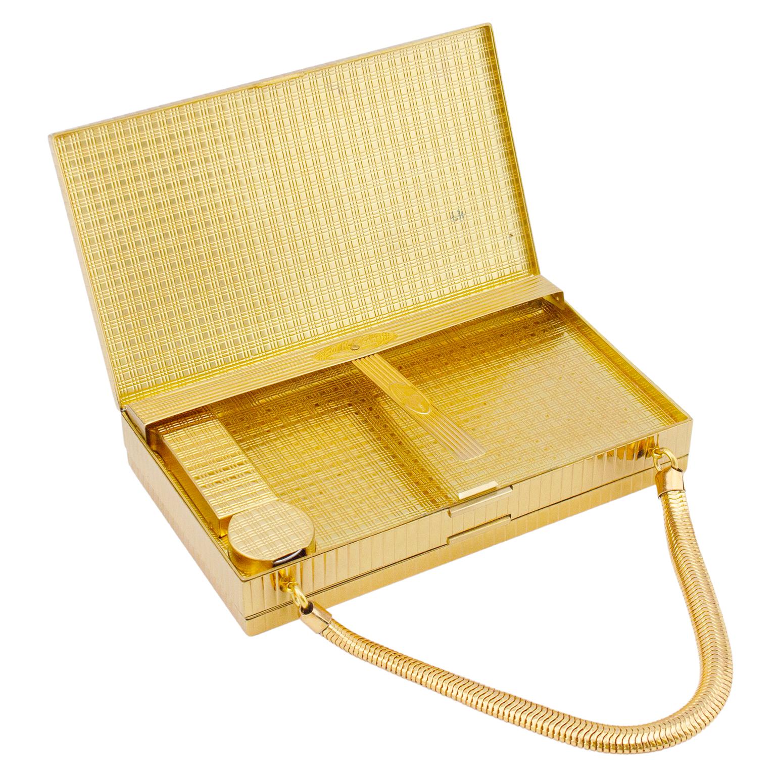 1950's Evans Gold Tone Hard Case Minaudiere 3