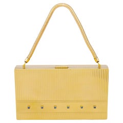 Evans Minaudière rigide à boîtier rigide de couleur or des années 1950
