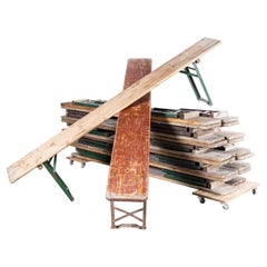 1950s Ex Army Large French Folding Benches