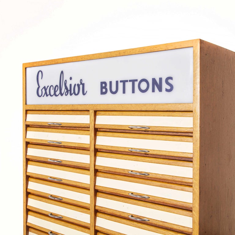 1950s Excelsior Haberdashery Multi Drawer Button Cabinet, Thirty Four ...