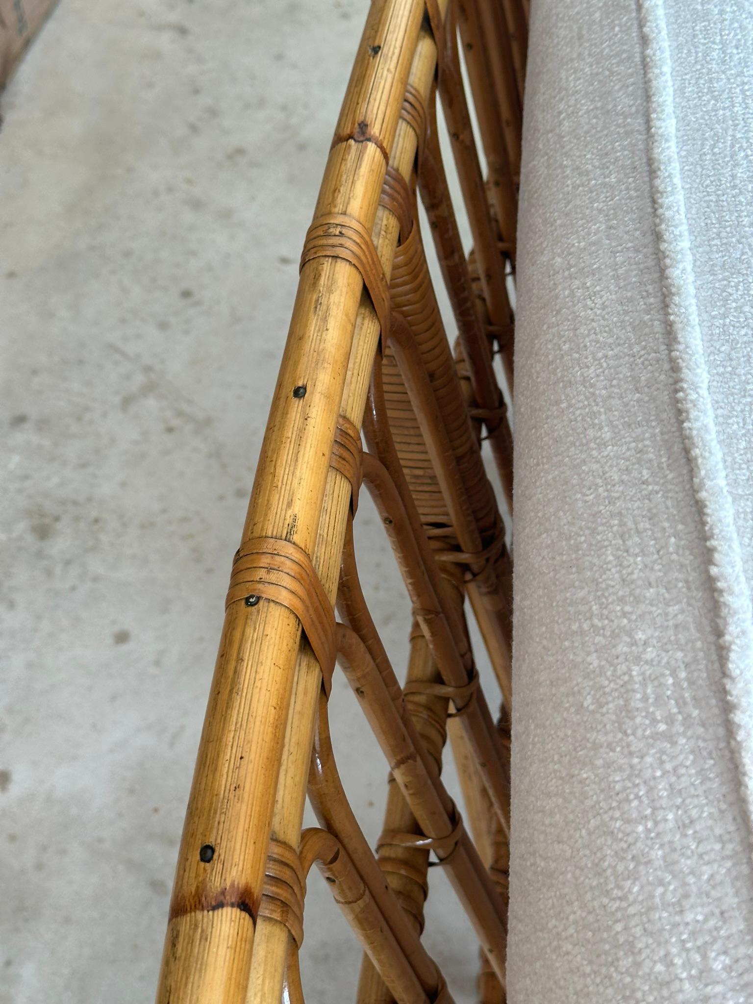 Hand-Crafted 1950's Exeptional Vintage Bent Stick Rattan Sofa