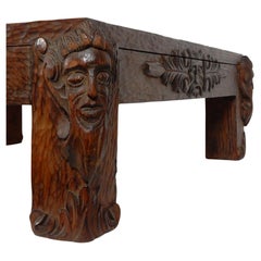 1950's Exotic Hand Carved Art Coffee Table