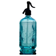 1950s Extra Large Turquoise Blue Soda Bottle