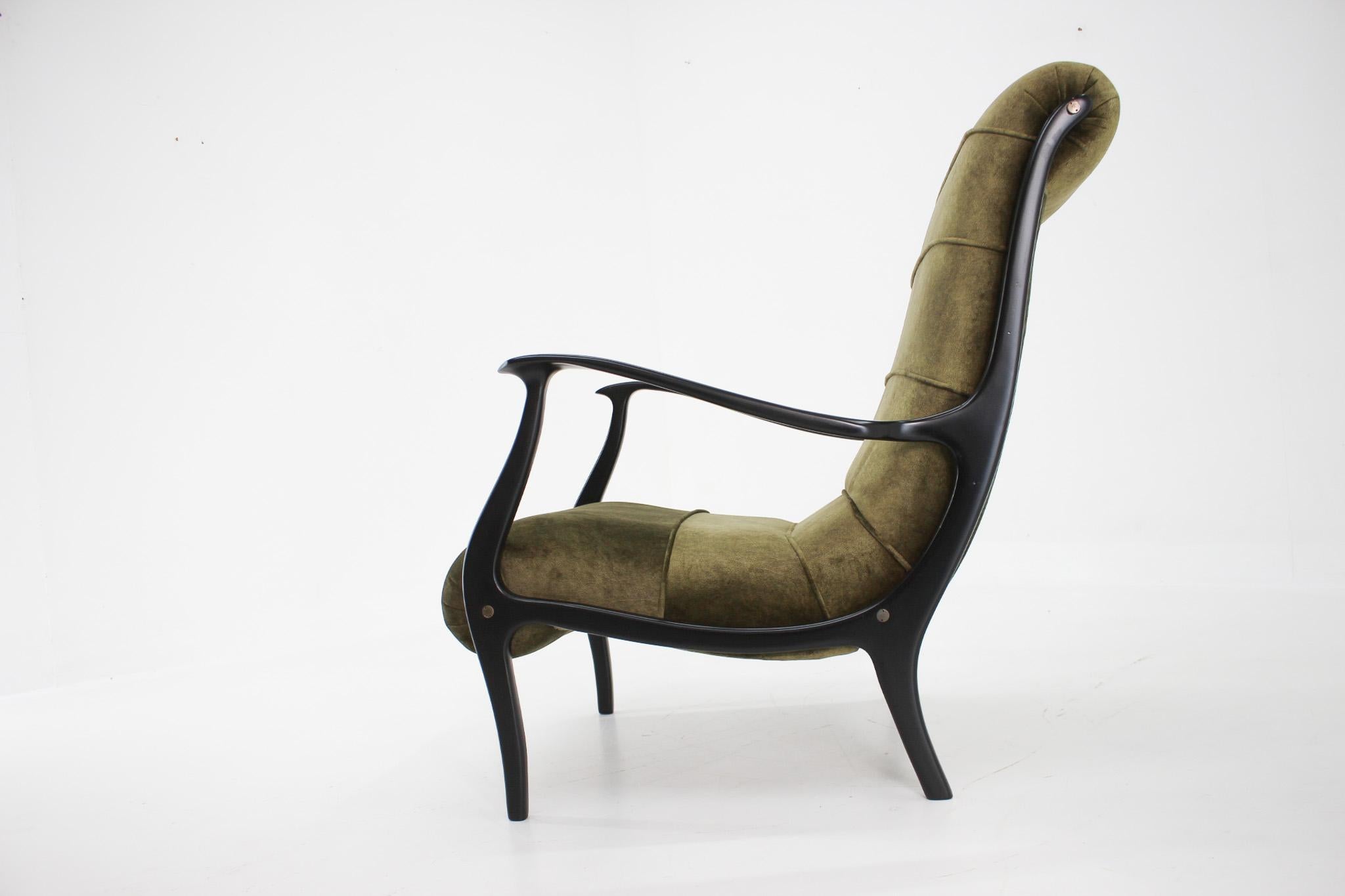 Mid-Century Modern 1950s Ezio Longhi Bentwood Armchair, Italy, Restored For Sale