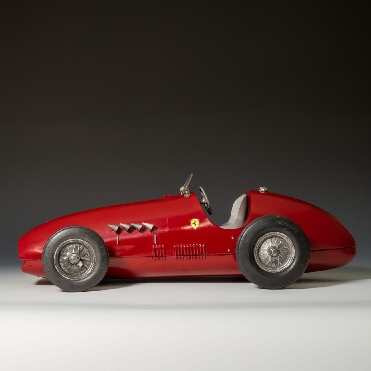 A terrific 1950s model Ferrari F500 F2:
During the 1952 season Alberto Ascari and his Ferrari F500 F2 were in a class of their own; he dominated the world championship, winning each of the six Grands Prix he entered that year. Over 1952 and 1953 he