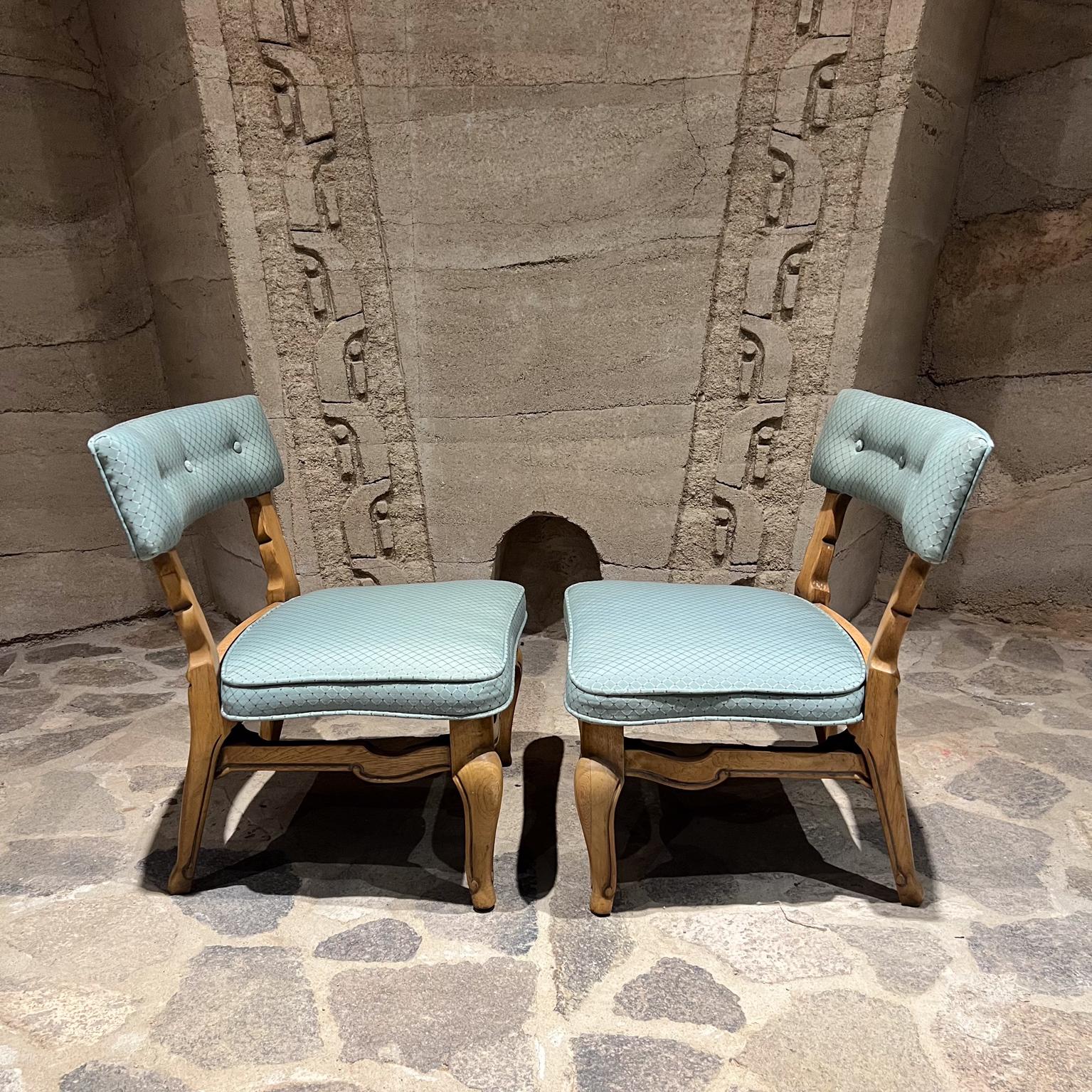 Mid-20th Century 1950s Fabulous Blue French Slipper Chairs by Thomasville
