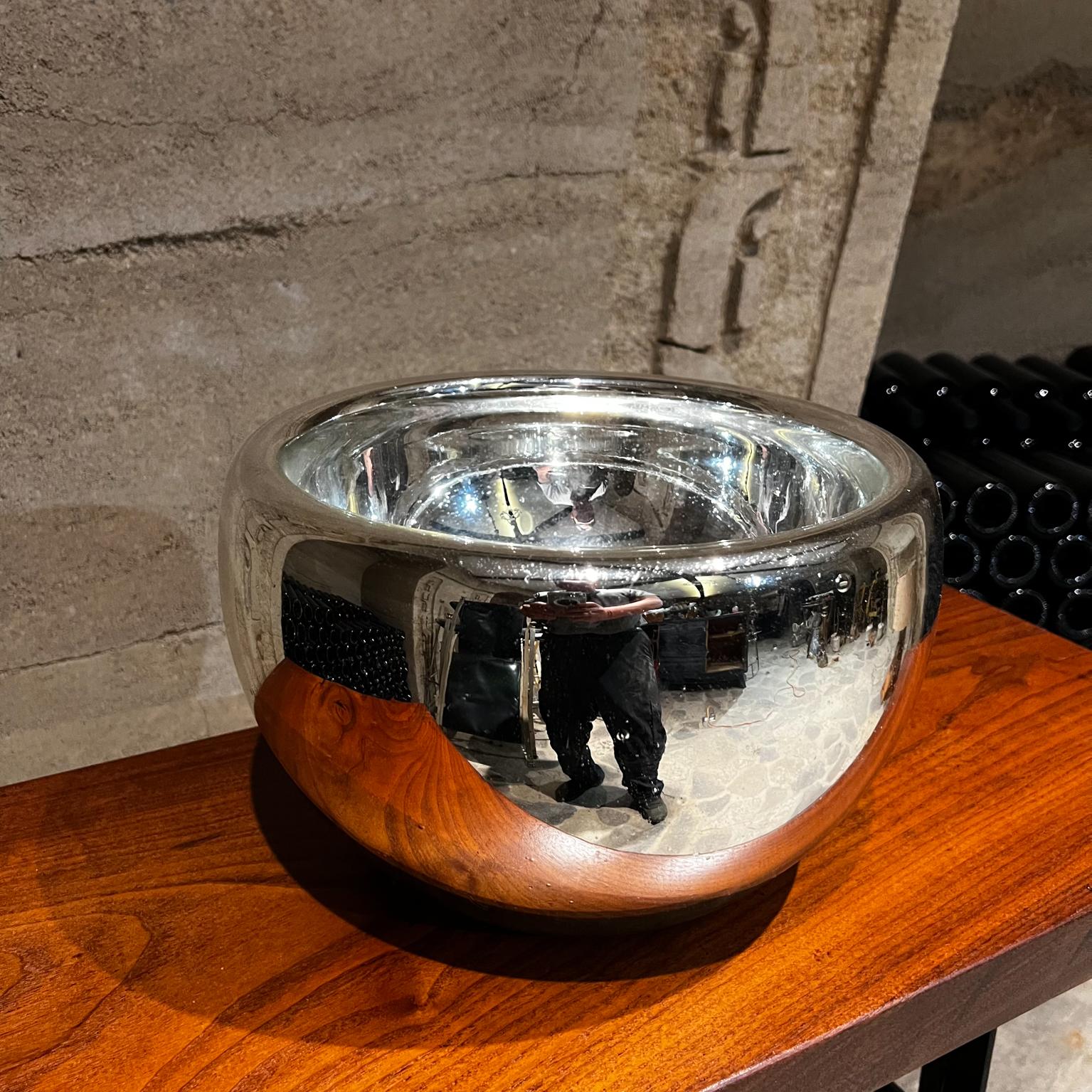 Mexican 1950s Fabulous Hand-Blown Mercury Glass Bowl Mexico