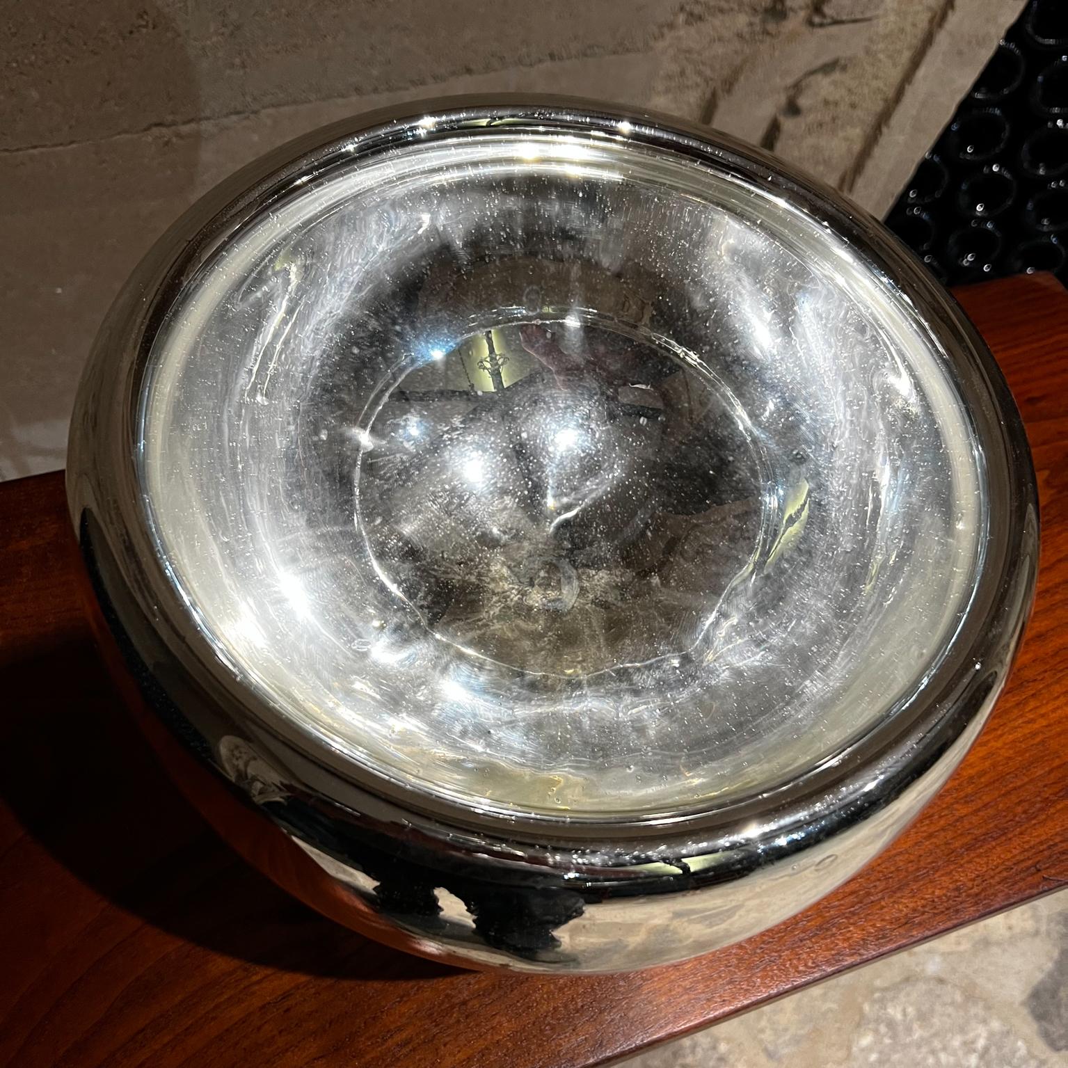 1950s Fabulous Hand-Blown Mercury Glass Bowl Mexico In Good Condition In Chula Vista, CA