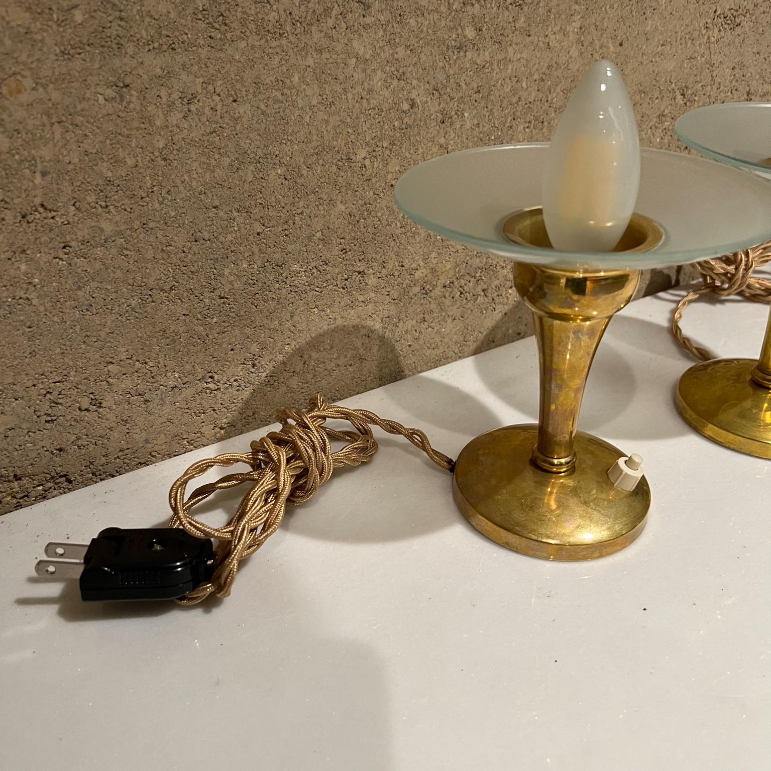 1950s Fabulous Italian Brass Table Lamps Style Gio Ponti Fontana Arte Italy In Good Condition For Sale In Chula Vista, CA