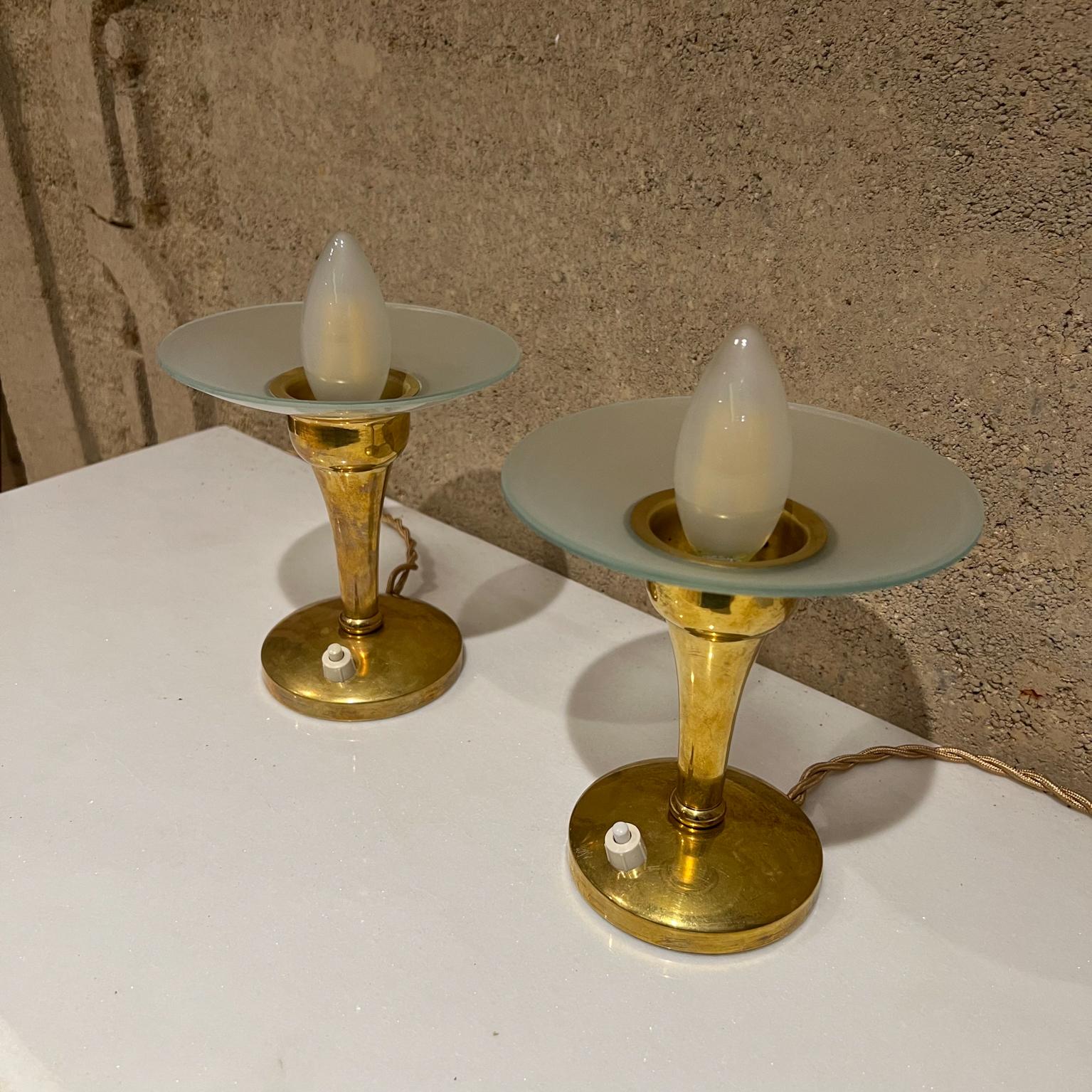 Laiton 1950s Fabulous Italian Brass Table Lamps Style Gio Ponti Fontana Arte Italy en vente