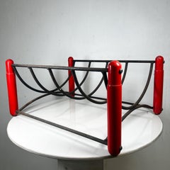 1950s Fabulous Red Fireplace Tool Set & Log Holder