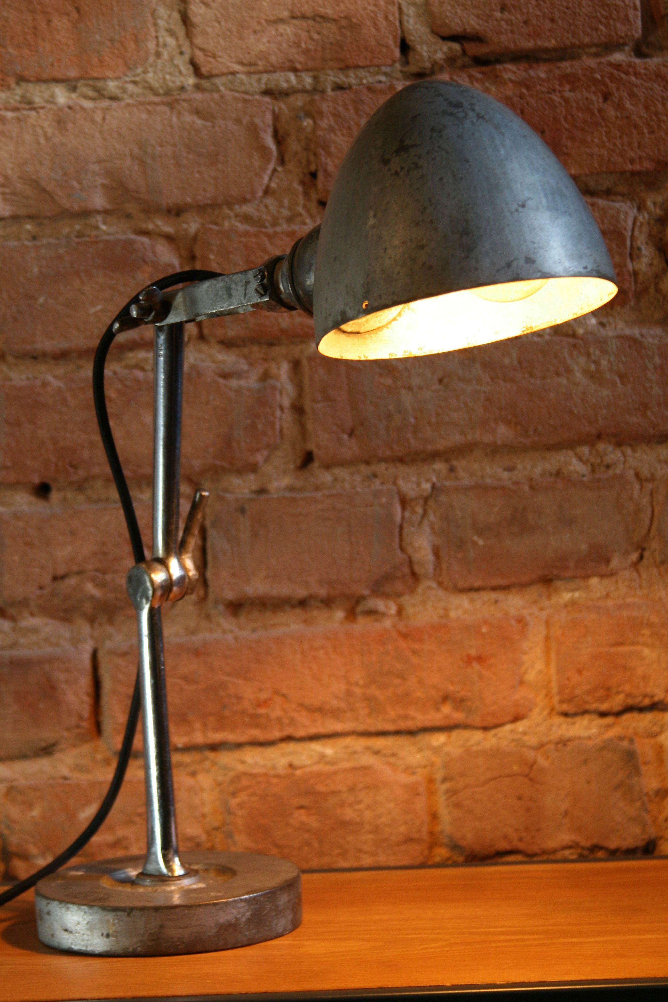 Cast 1950s Factory Workshop Lamp FIS For Sale