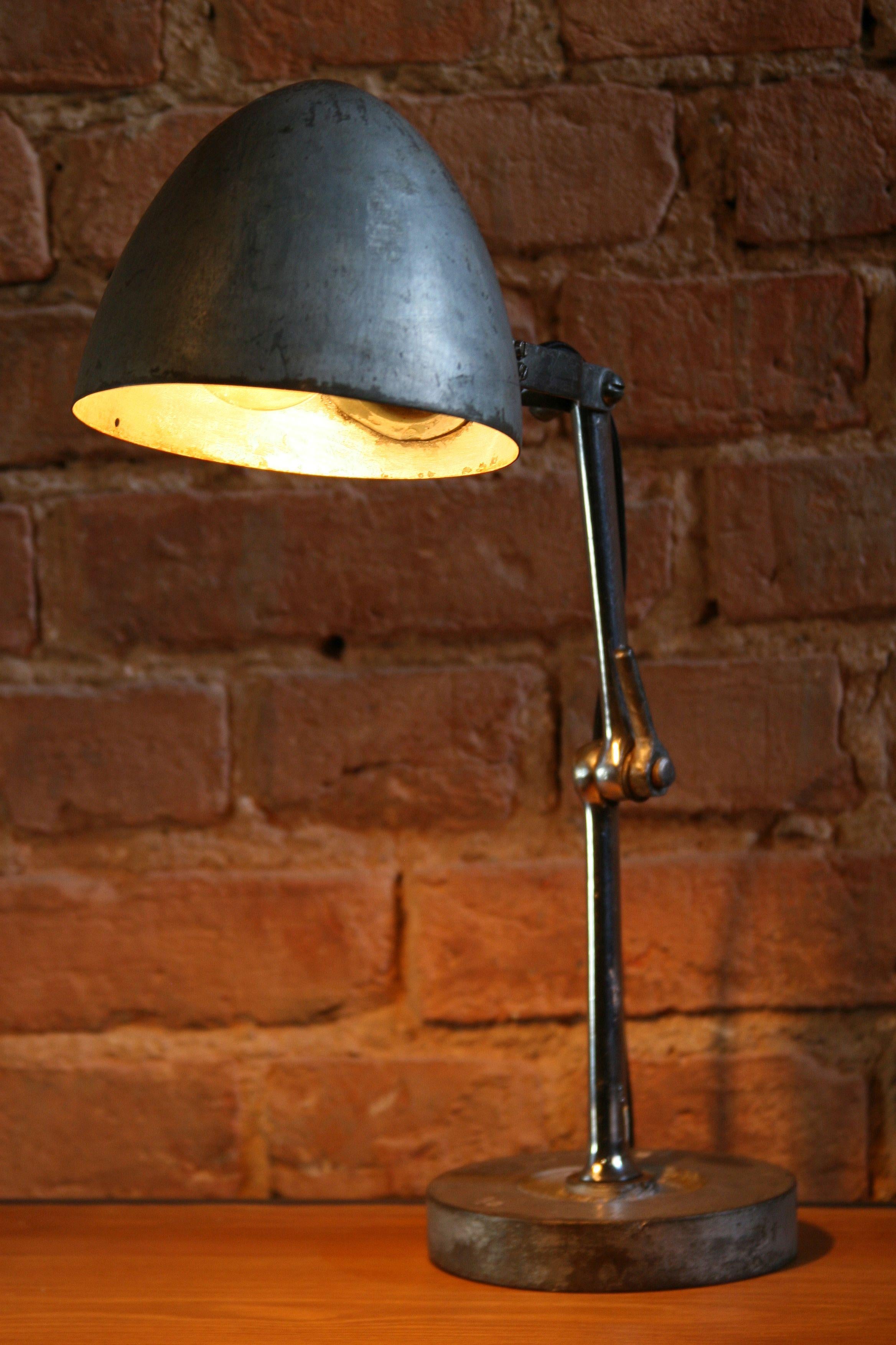 Mid-20th Century 1950s Factory Workshop Lamp FIS For Sale