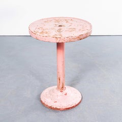 1950's Faded Red Round Tolix Side Or Dining Table