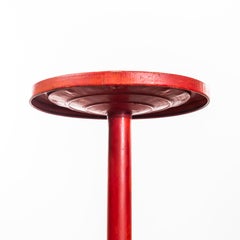 1950's Faded Red Round Tolix Side Table