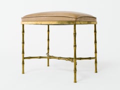 1950s Faux Bamboo Brass Bench