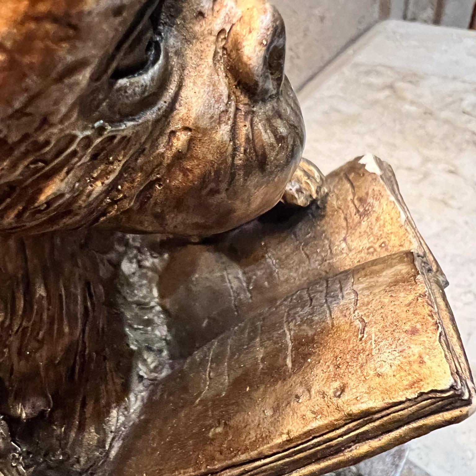 1950s Faux Bronze Table Lamp Chimp Monkey Reading 10