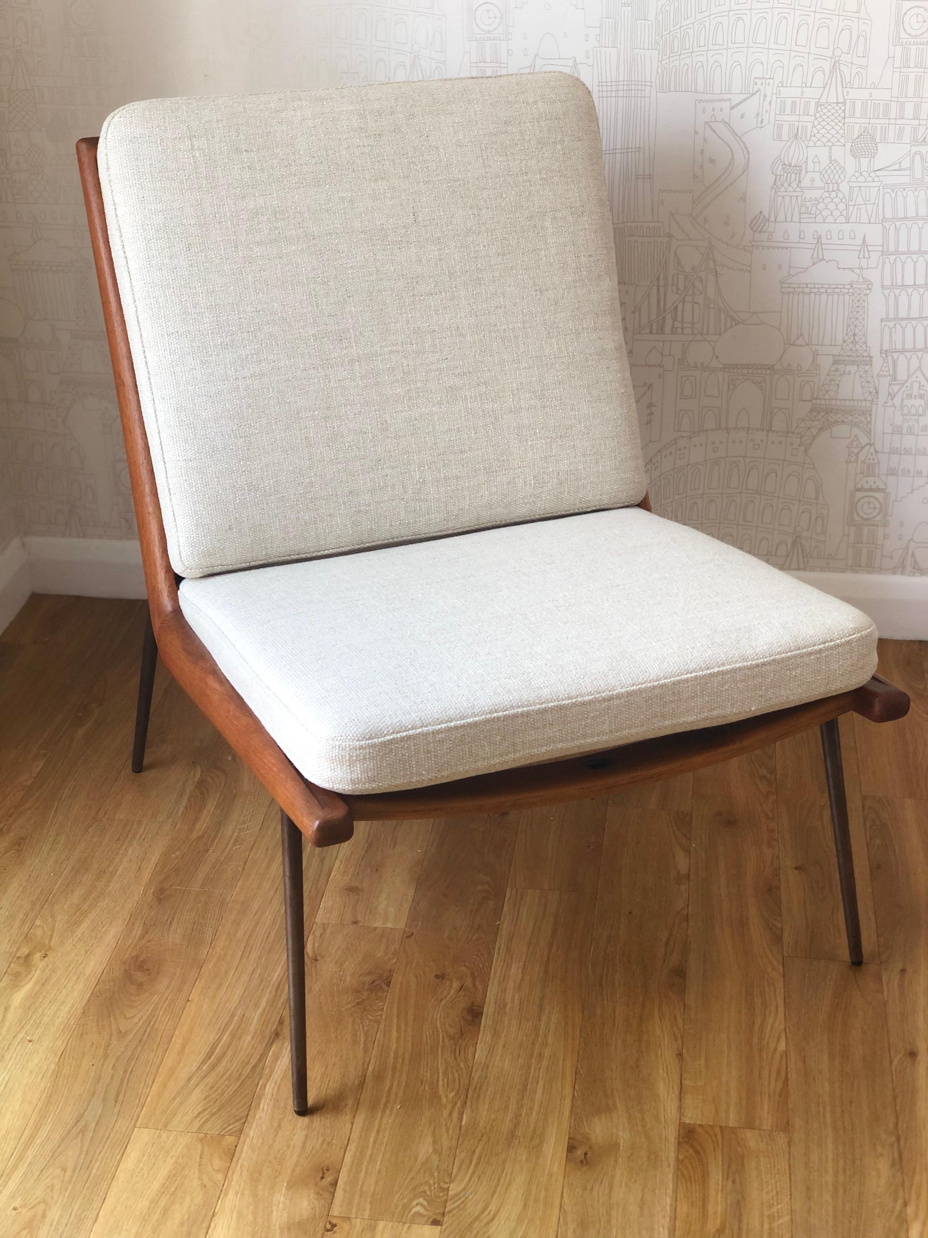 Mid-Century Modern Années 1950 FD134 Chaise Boomerang danoise en teck Hvidt & Mølgaard Nielsen - France & Søn en vente