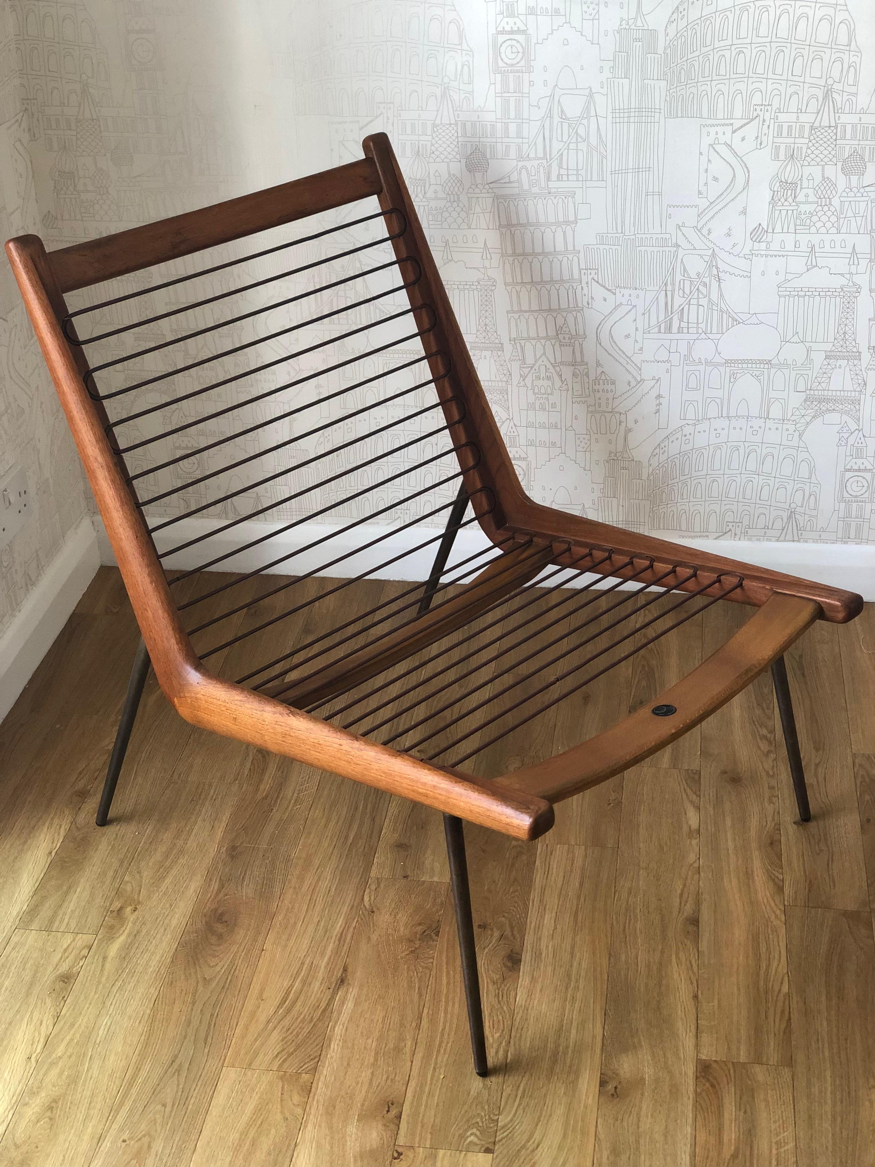 Laiton Années 1950 FD134 Chaise Boomerang danoise en teck Hvidt & Mølgaard Nielsen - France & Søn en vente