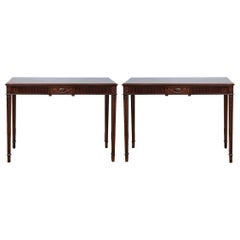 1950s Federal Style Inlaid Mahogany Console Tables by Kittinger, Pair