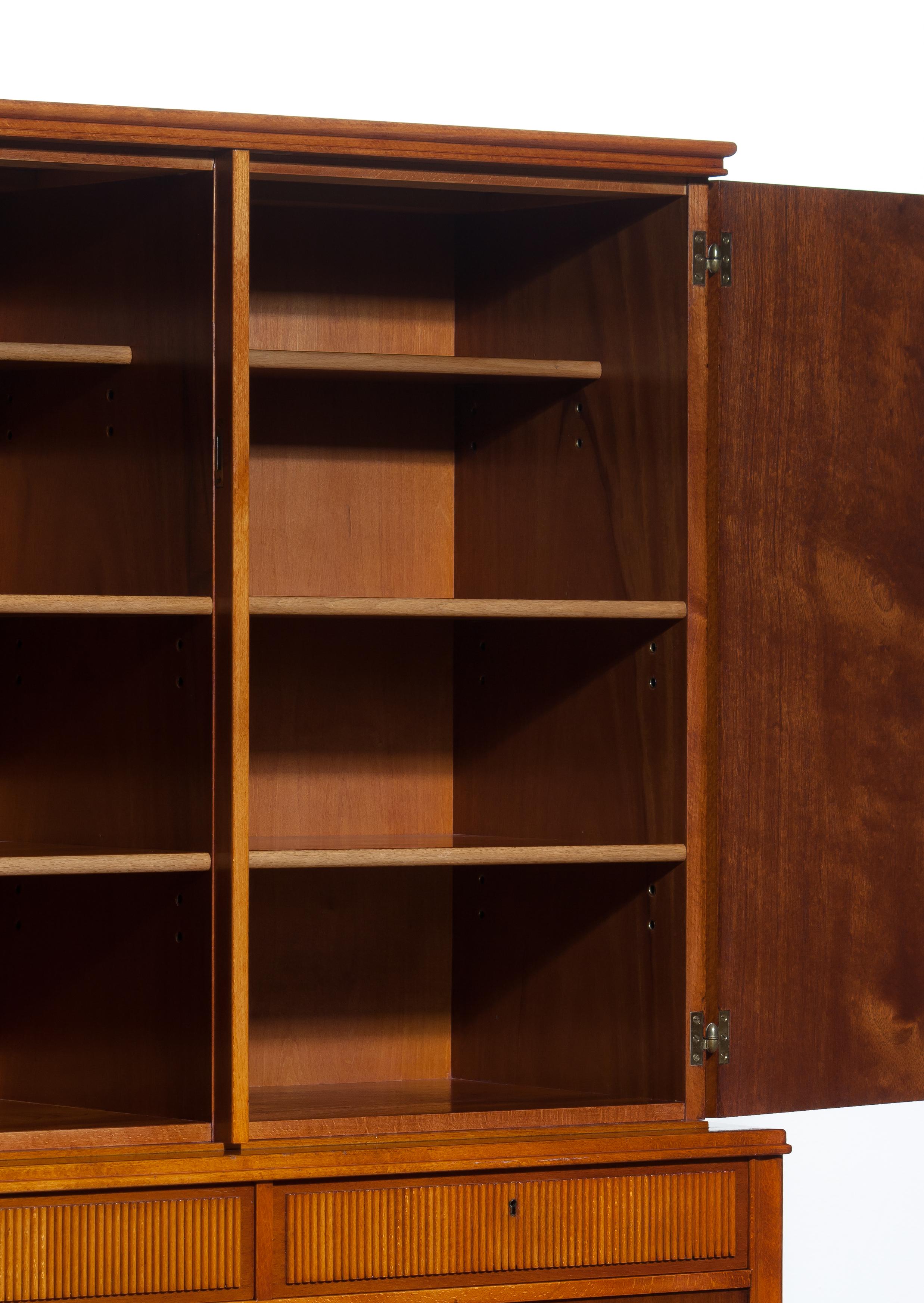 1950s Ferdinand Lundquist Mahogany Buffet Cabinet with Veneer Inlay 1