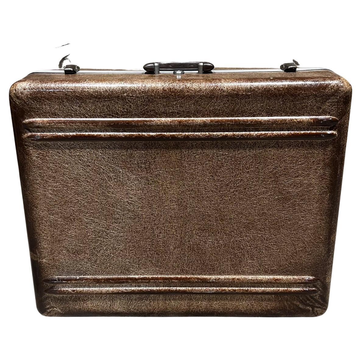 1950s Fiberglass Luggage Brown Suitcase Hardshell Koch of California