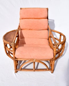 1950s Ficks Reed Bamboo Rattan Lounge Chair