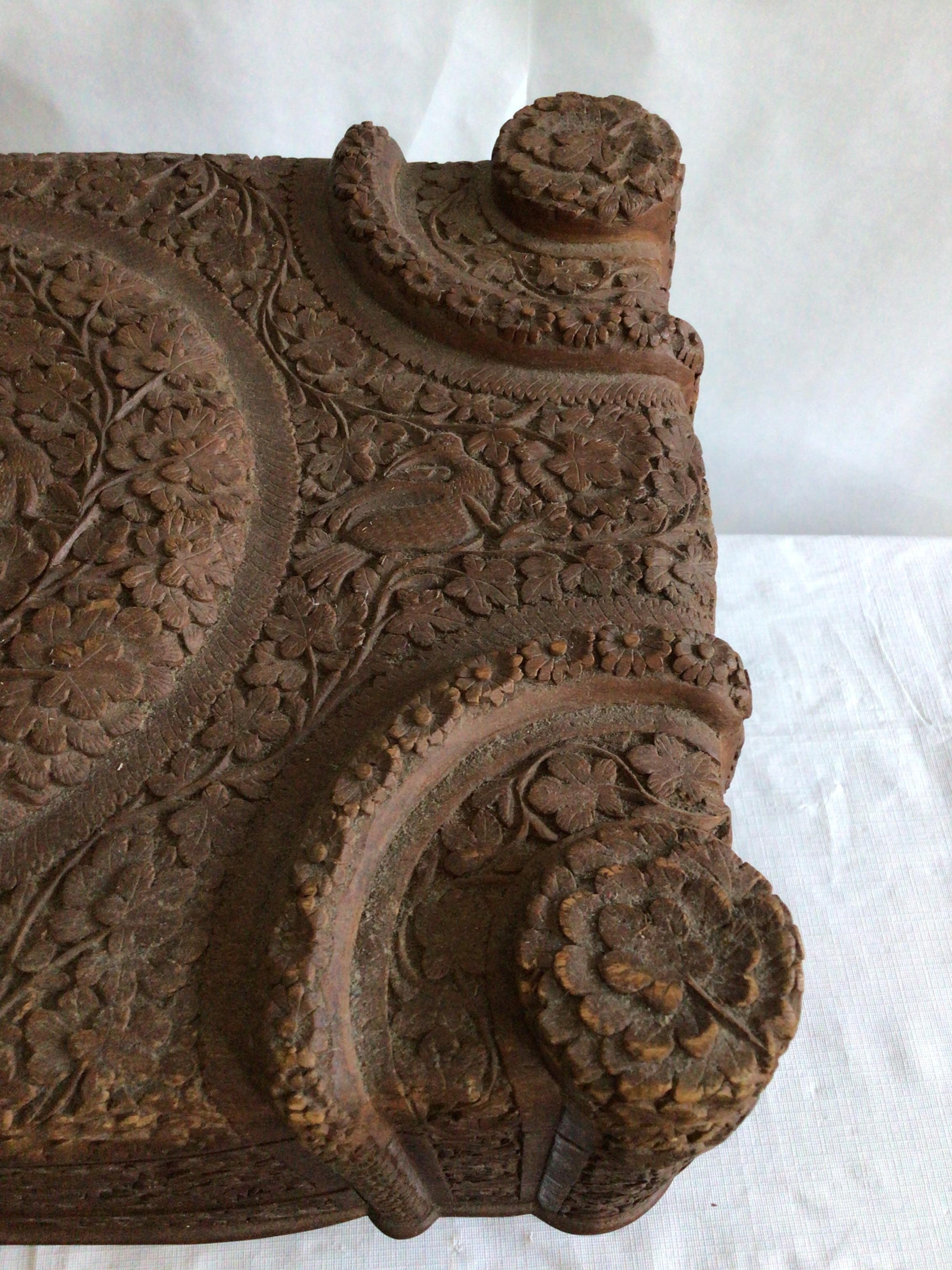 1950s Fine And Densely Carved Anglo-Indian Style Box For Sale 4