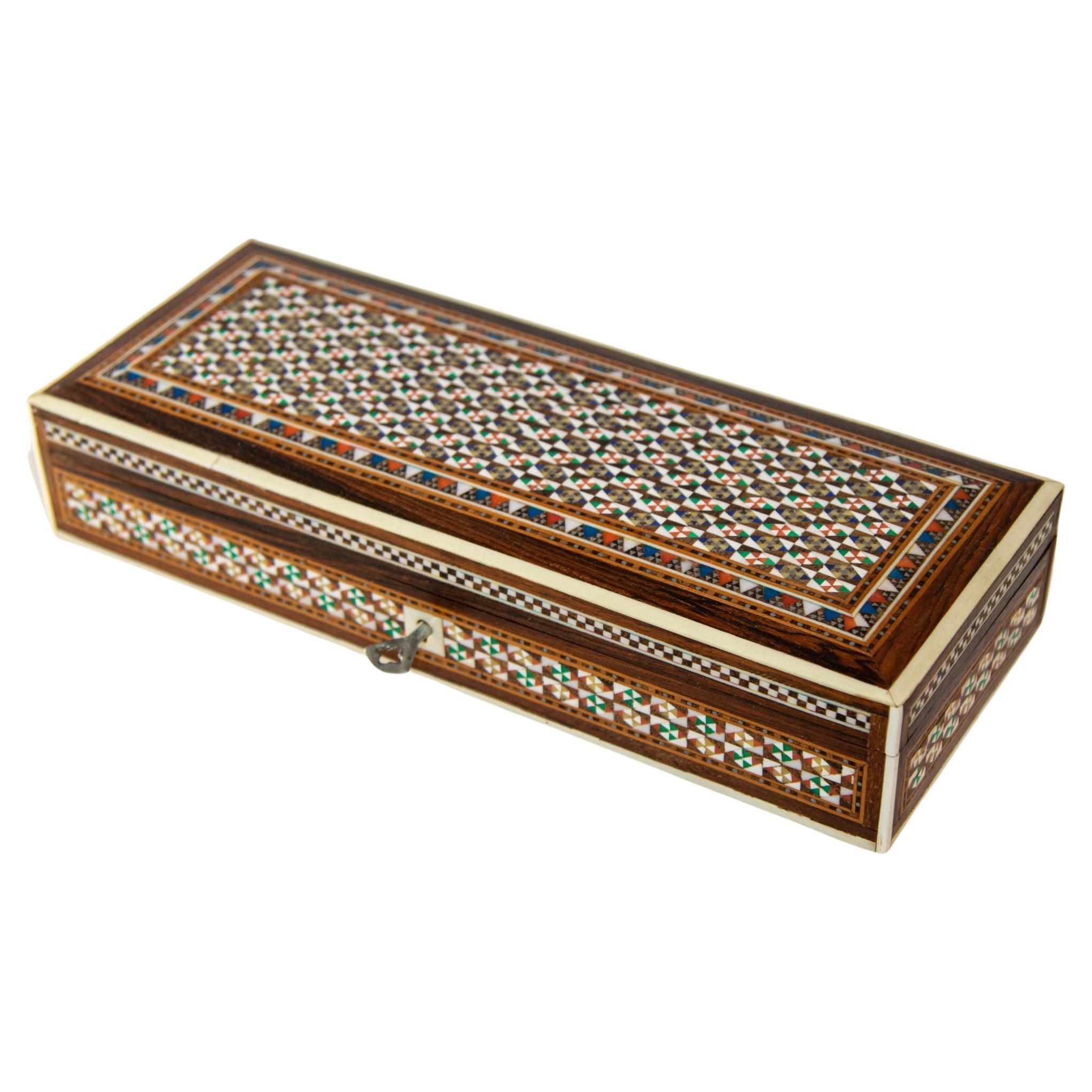 1950s Fine Handcrafted Syrian Mother-of-Pearl Inlay Box