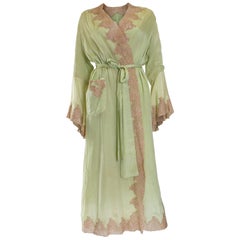 Vintage 1950s Fine Silk Dressing Gown